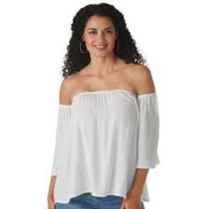 K Jordan White Off-Shoulder Top Size Medium